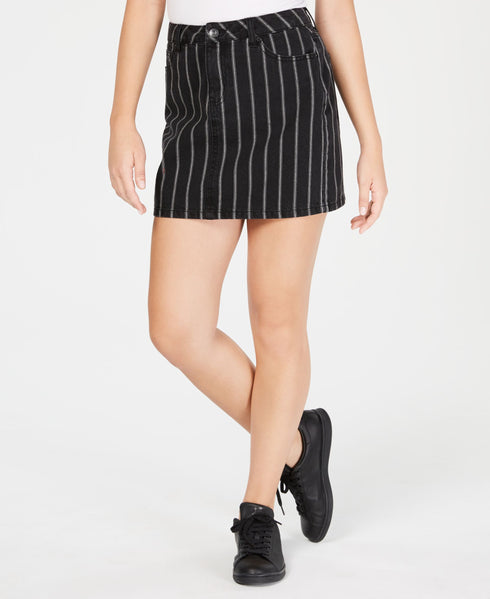 Vanilla Star Juniors Cotton Striped Mini Skirt